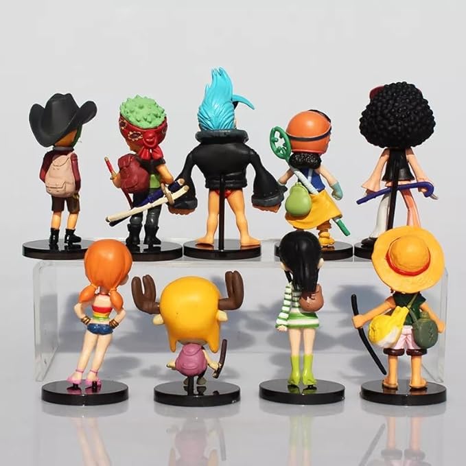 Coleção Bonecos Miniaturas One Piece Luffy Zoro Colecionável Brinquedo Kit Anime Nove Personagens