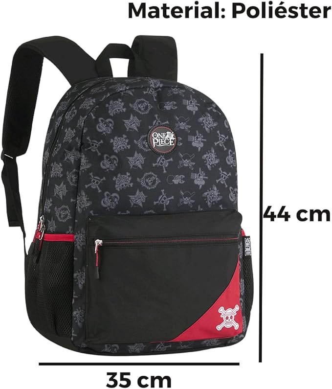 Mochila De Costas Escolar Oficial One Piece Estampada Preta - Clio Style