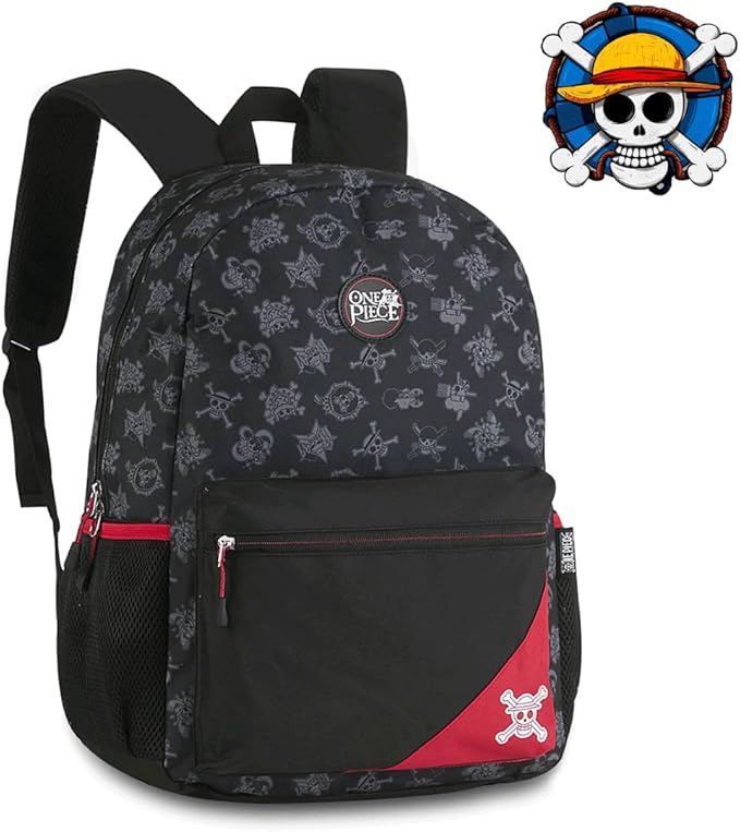 Mochila De Costas Escolar Oficial One Piece Estampada Preta - Clio Style